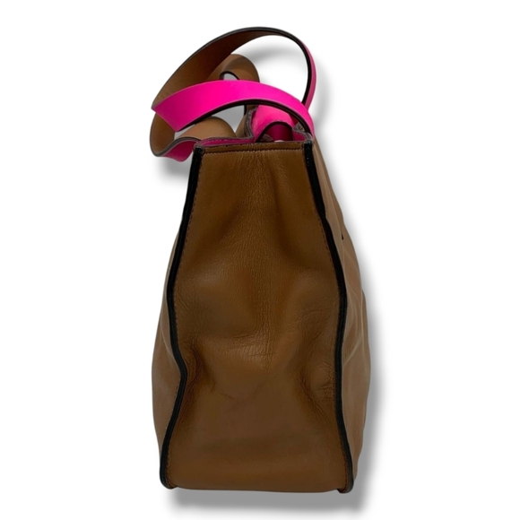 Kate Spade Bright Spot Avenue Grayce Leather Tote Cognac Brown & Pink - Picture 6 of 13